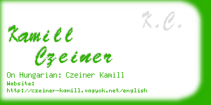 kamill czeiner business card